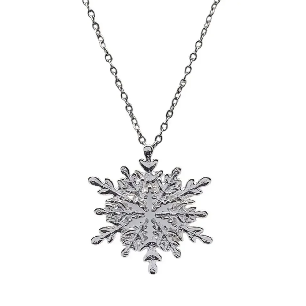 Snowflake Pendant Necklace Silver Signed Best - Vintage Winter Romantic Delicate